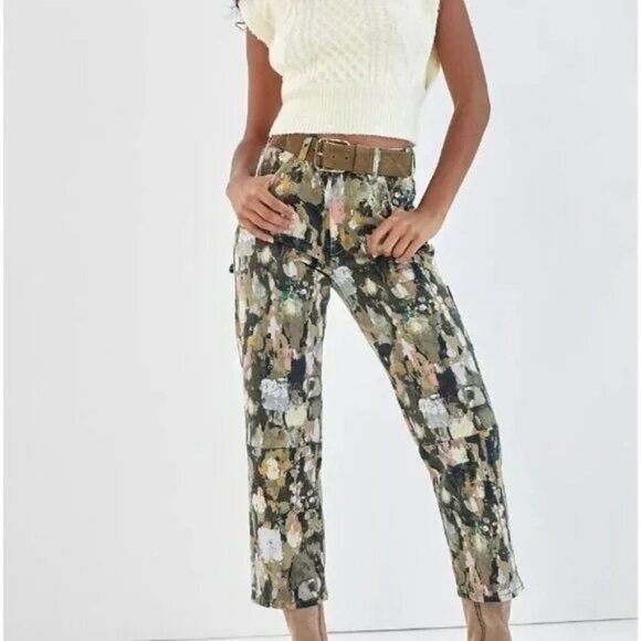 Anthropologie Pilcro Ultra High-Rise Relaxed Carpenter Jeans Womens Size 29 - Picture 1 of 12